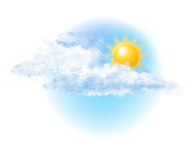 Mostly cloudy