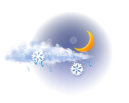 Partly cloudy,
Sleet