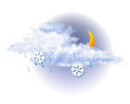 Mostly cloudy,
Sleet