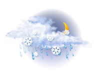 Mostly cloudy,
Snow Showers