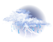 Overcast,
Rain, thunderstorm